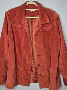 Dressbarn Orange Corduroy Jacket 1X